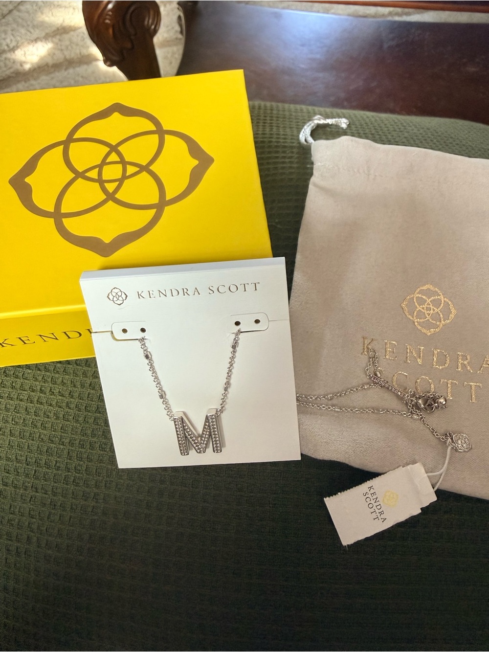 Kendra Scott Silver 'M' Initial Necklace